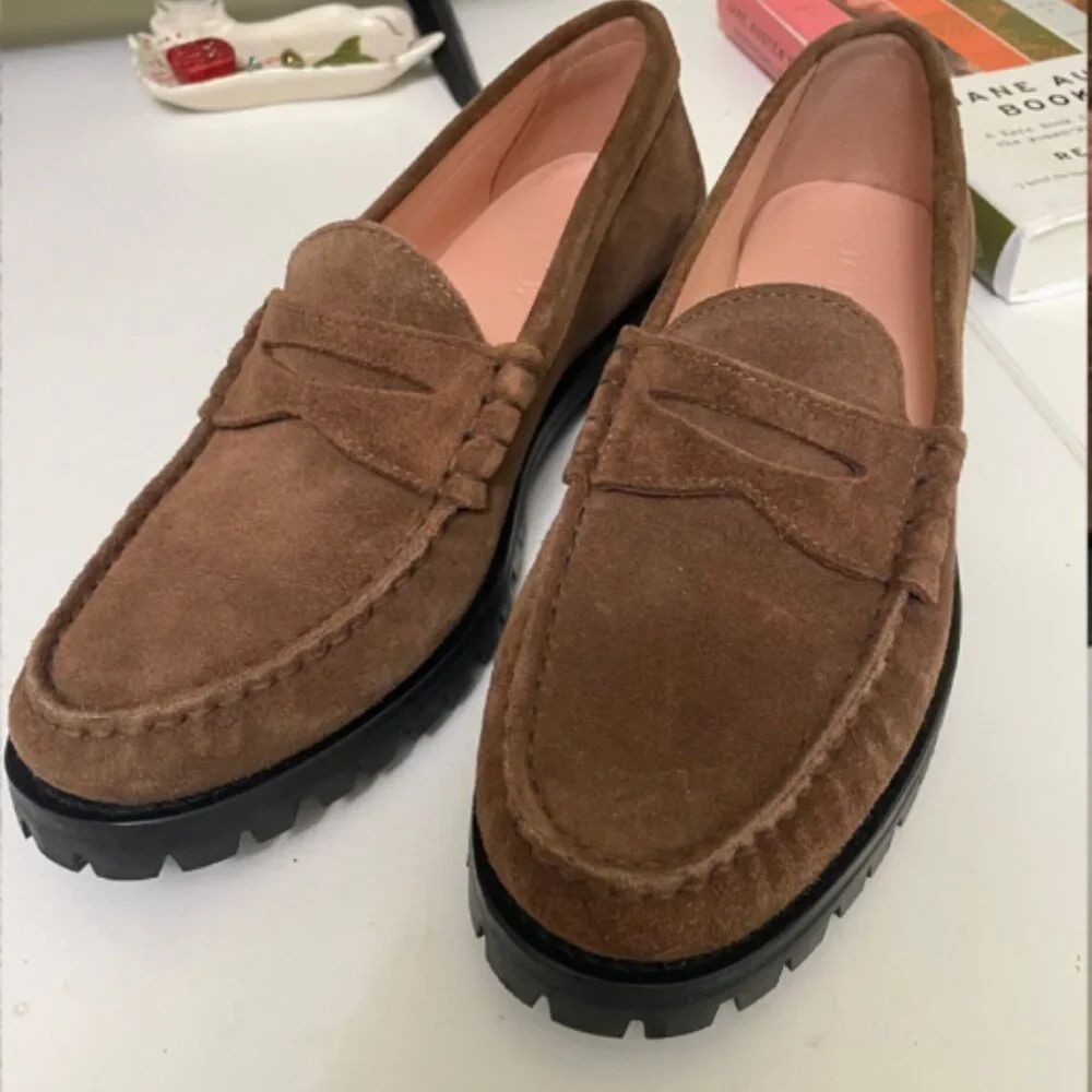J. Crew Winona Lug Sole Penny Loafers in Toffee Size 9 - Picture 3 of 11